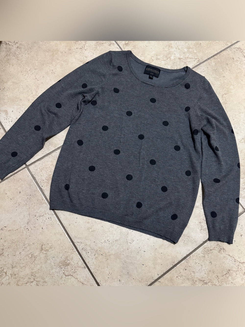 Women’s Gray Polka Dot Crewneck Sweater
